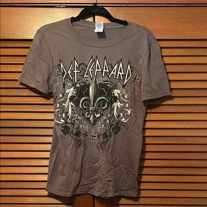 Gildan Def Leppard 2011 Tour Shirt Graphic Tee - Dark Gray Small S Metal